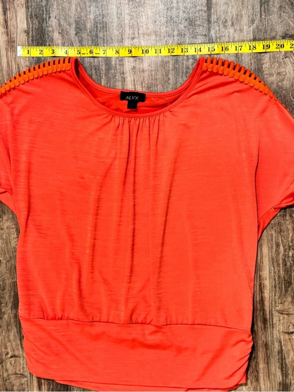 Alyx Bright Orange Scoop-Neck Short Sleeve Top - Picture 5 of 8